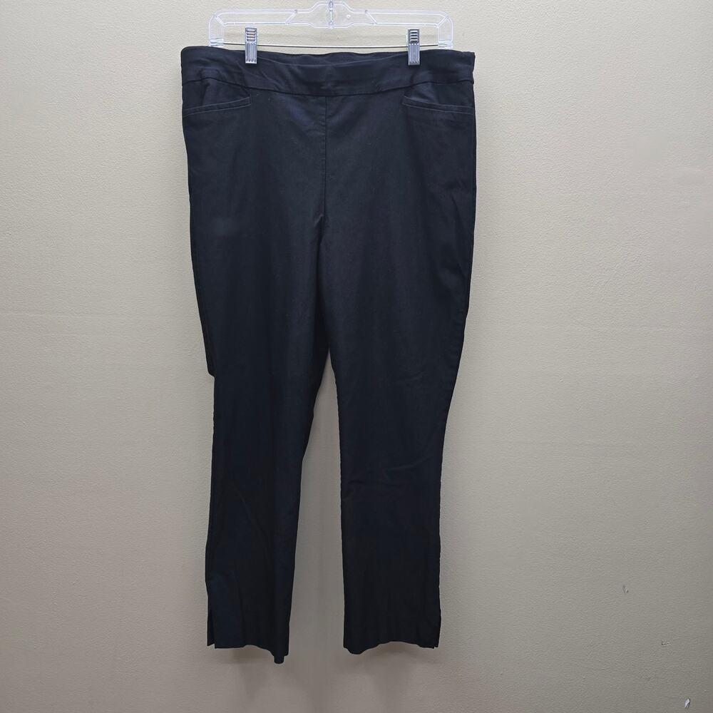 Chico's Straight Leg Black Pull On Pants Comfort Waist Size 2.5 US 14 Office